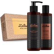 Подарочный набор для мужчин "Экспресс уход": укрепляющий шампунь и освежающий гель-скраб для душа, Zeitun