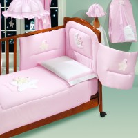 Комплект постельного белья 5 в 1 Italbaby Petite Etoile для кроватки 70x140 см розовый 